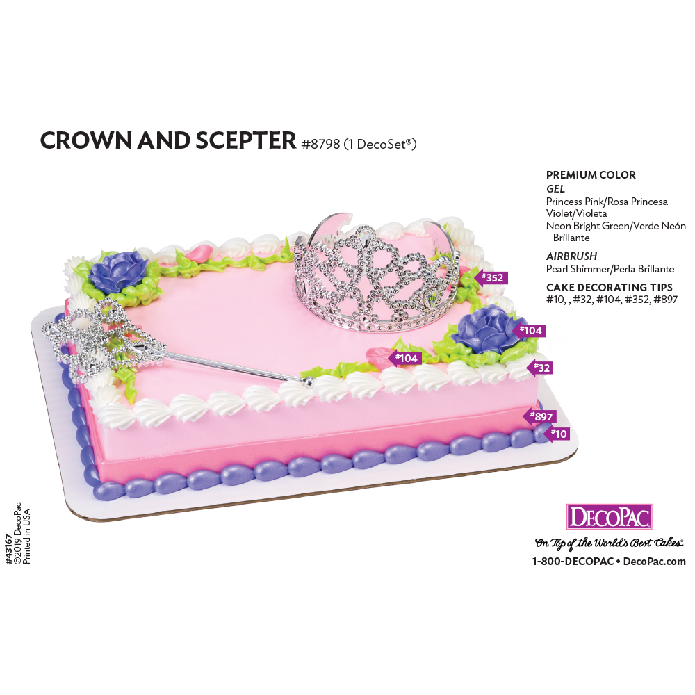 Crown and Scepter Cake Decorating Instruction Card