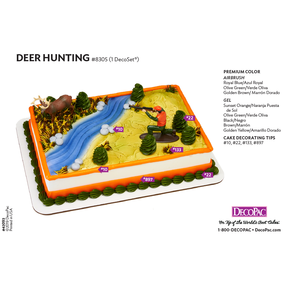 DecoSet Deer Head Magnet Cake Decoration, Magnetic 1 Piece Cake Topper Birthday Hunting Celebration Food Safe Ready Use Celebration Showstopper