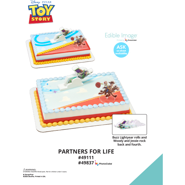 Disney and Pixar's Toy Story Partners For Life The Magic of Cakes® PhotoCake® Enhanced Background and Icing Page