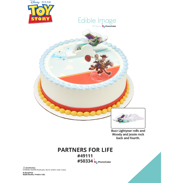 Disney and Pixar's Toy Story Partners For Life The Magic of Cakes® PhotoCake® Enhanced Round Background Page