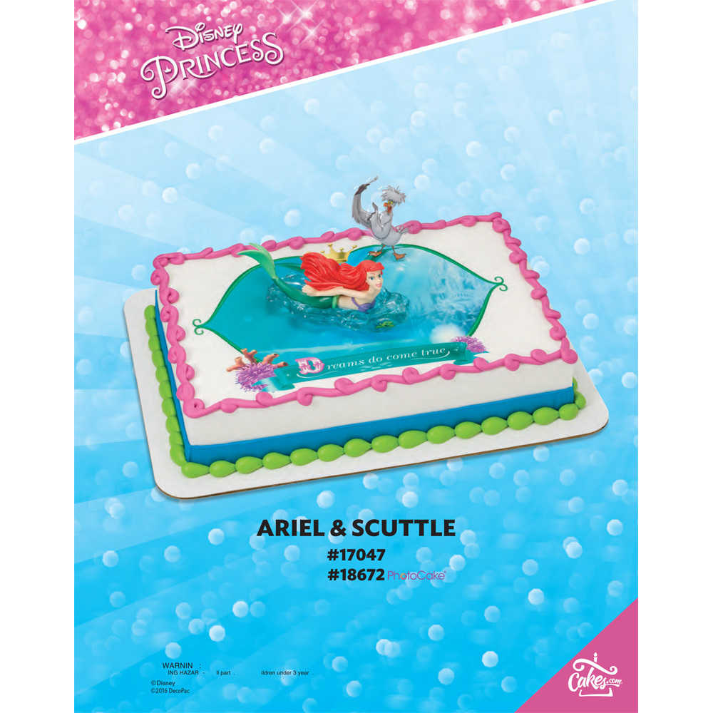 decopac disney princess ariel scuttle photocake decoset ariel sheet cakes