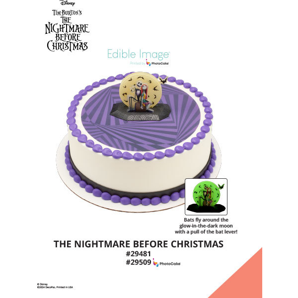 Disney Tim Burton's The Nightmare Before Christmas The Magic of Cakes® PhotoCake® Enhanced Round Background Page