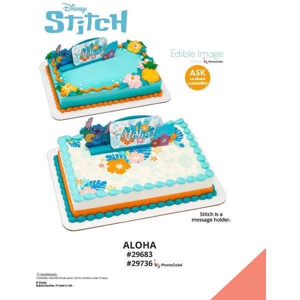 Disney's Stitch Aloha The Magic of Cakes® PhotoCake® Enhanced Background and Icing Page