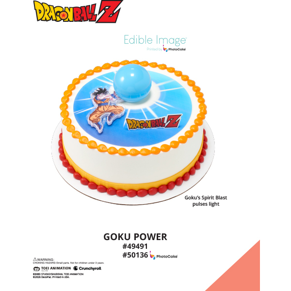 Dragon Ball Z Goku Power The Magic of Cakes® PhotoCake® Enhanced Round Background Page