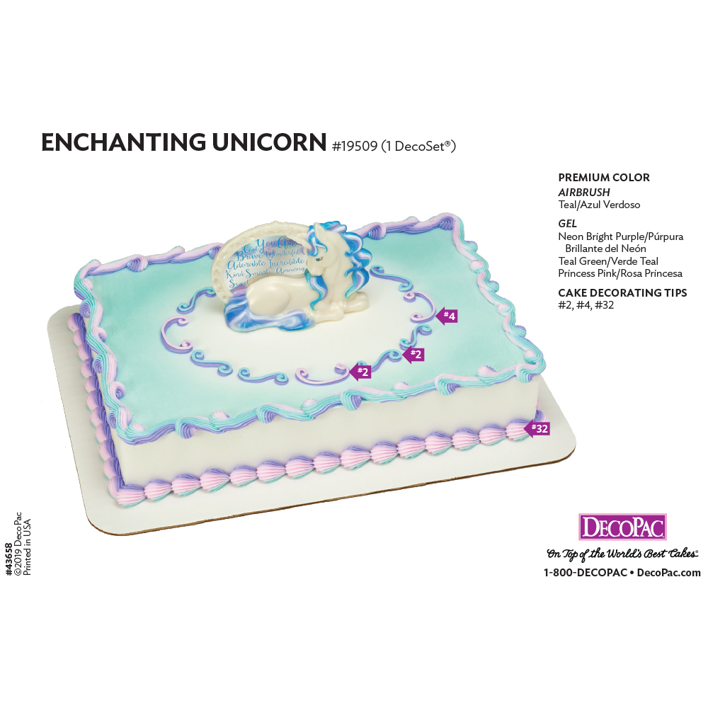 Enchanting Unicorn Cake Decorating Instructions Card