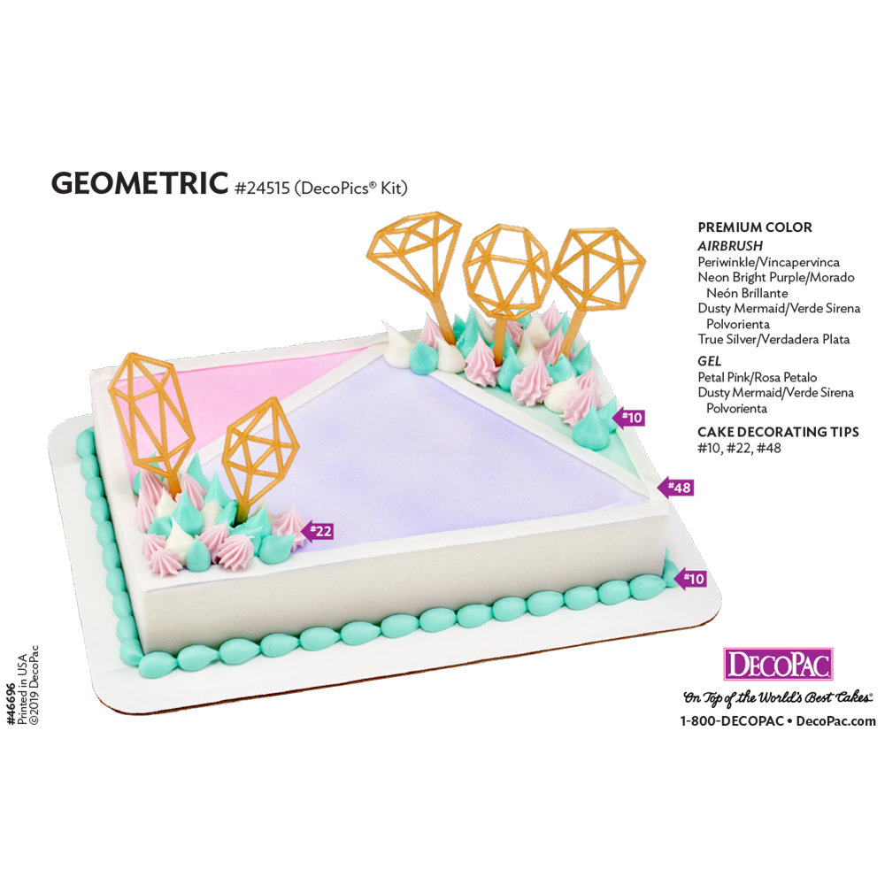 Geometric Cake Decorating Instruction Card