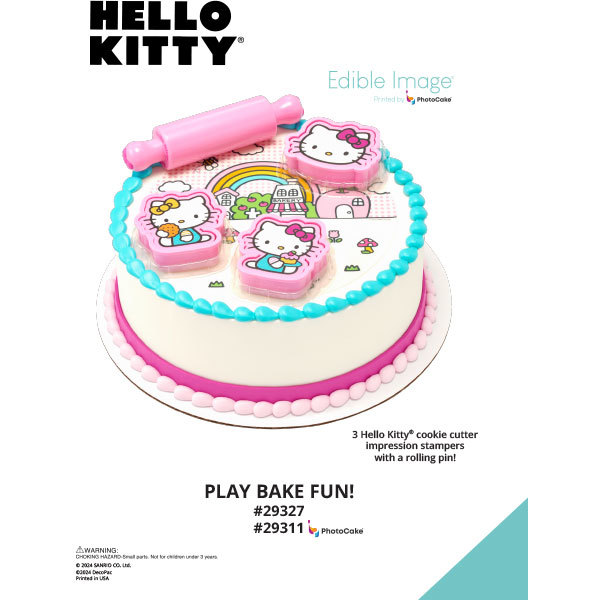 Hello Kitty® Play Bake Fun! The Magic of Cakes® PhotoCake® Enhanced Round Background Page