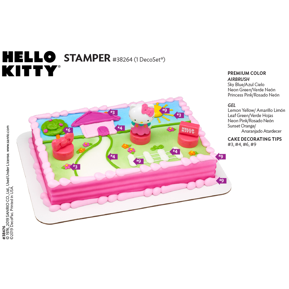 Hello Kitty® Stamper Cake Decorating Instruction Card DecoPac