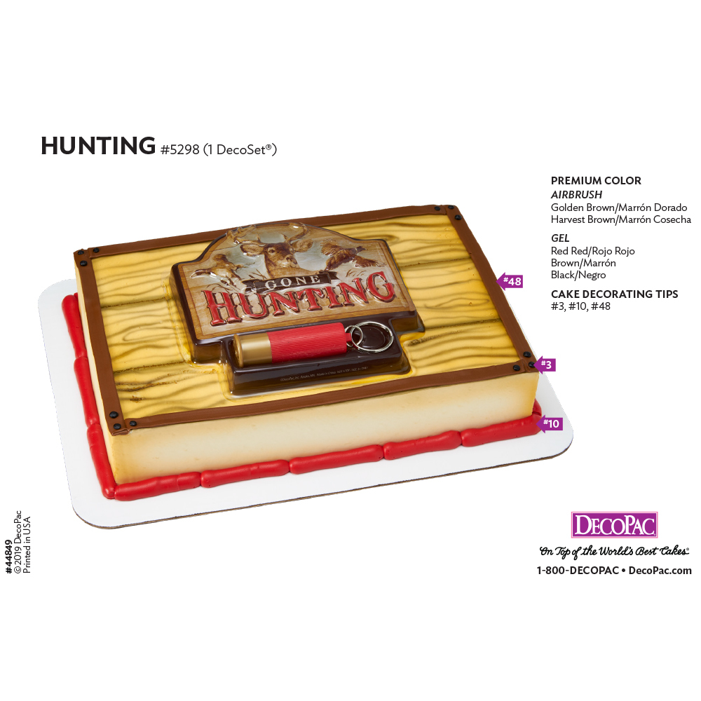 Hunting Cake Decorating Instruction Card