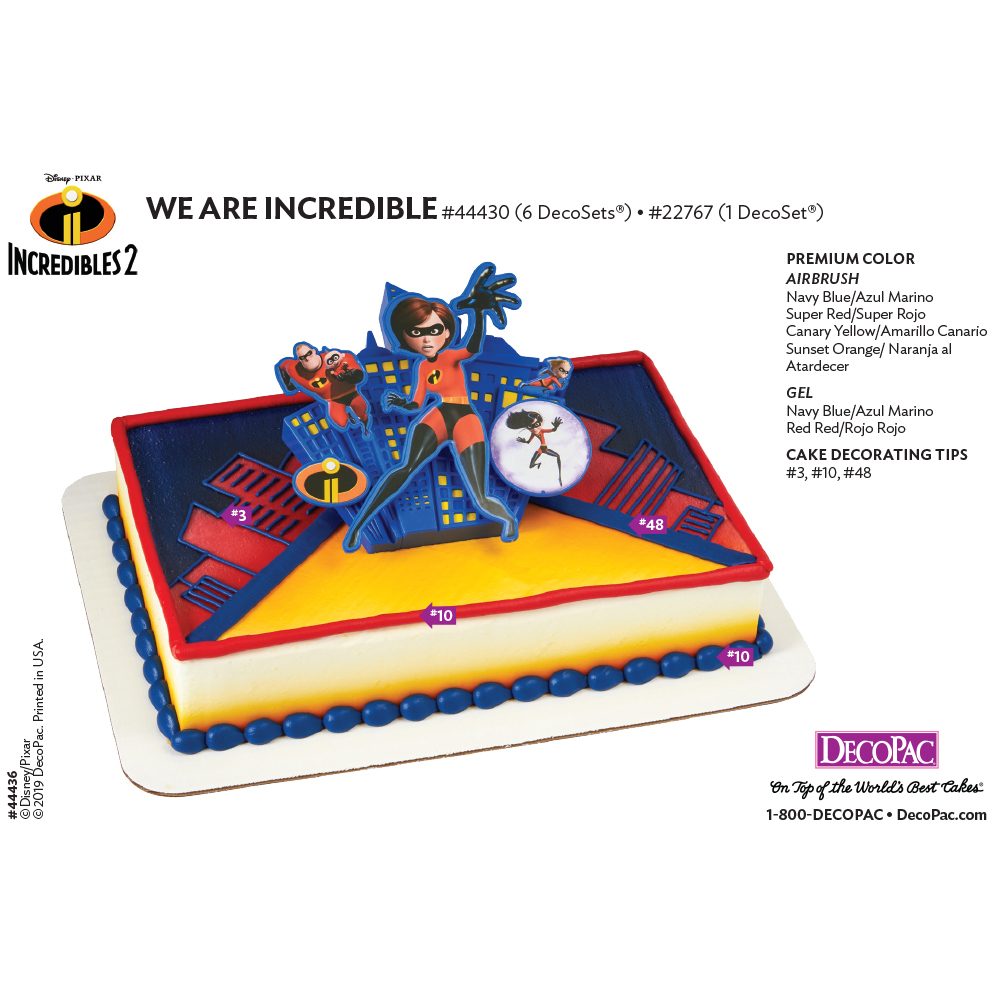 Incredibles 2 We Are Incredible Cake Decorating Instruction Card