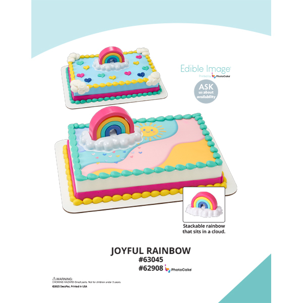 Joyful Rainbow The Magic of Cakes® PhotoCake® Enhanced Background and Icing Page