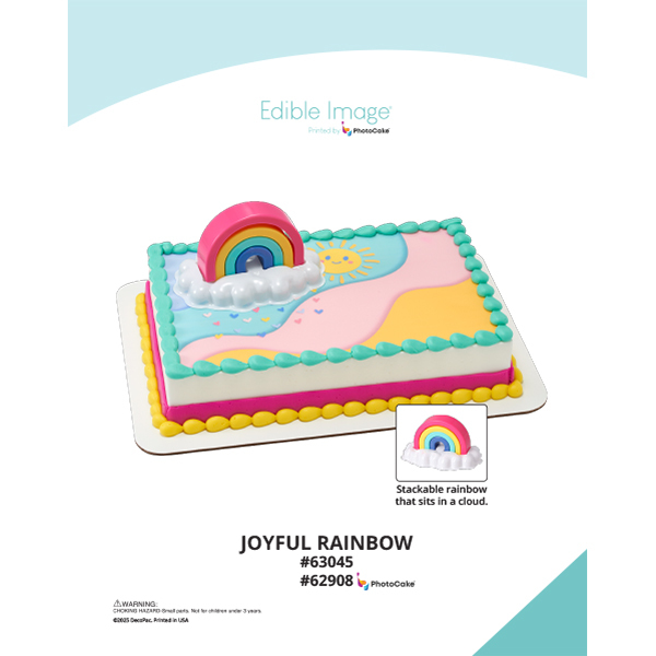 Joyful Rainbow The Magic of Cakes® PhotoCake® Enhanced Background Page