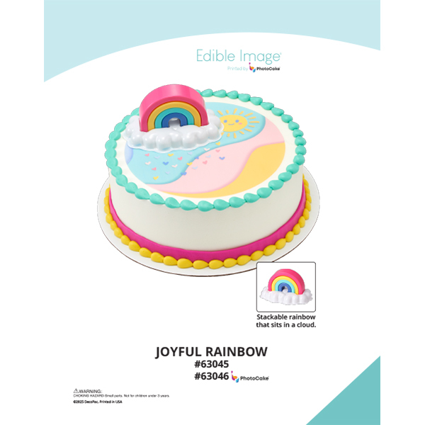 Joyful Rainbow The Magic of Cakes® PhotoCake® Enhanced Round Background Page