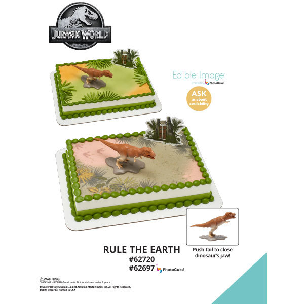 Jurassic World Rule the Earth The Magic of Cakes® PhotoCake® Enhanced Background and Icing Page
