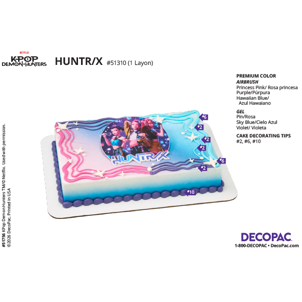 KPop Demon Hunters HUNTR/X Cake Decorating Instruction Card