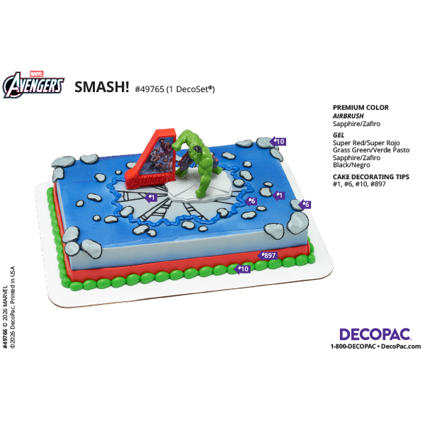 MARVEL Avengers Smash! Cake Decorating Instruction Card