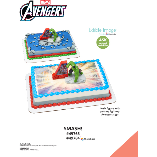 MARVEL Avengers Smash! The Magic of Cakes® PhotoCake® Enhanced Background and Icing Page