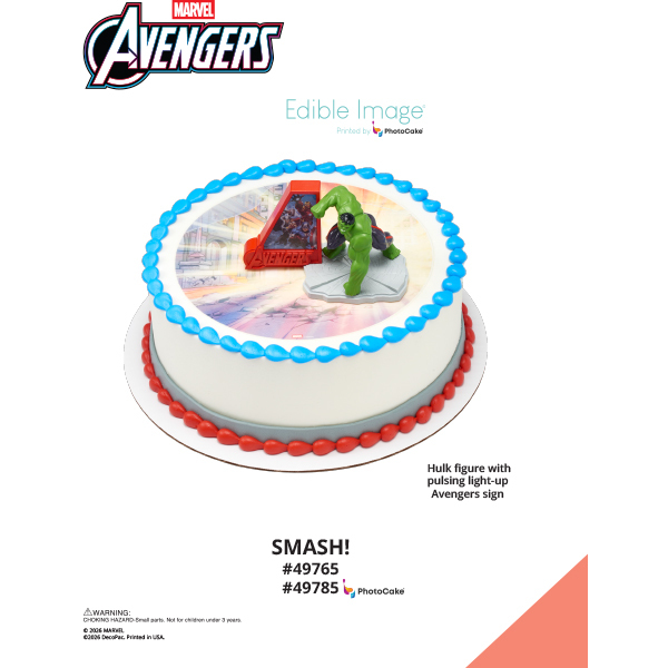 MARVEL Avengers Smash! The Magic of Cakes® PhotoCake® Enhanced Round Background Page