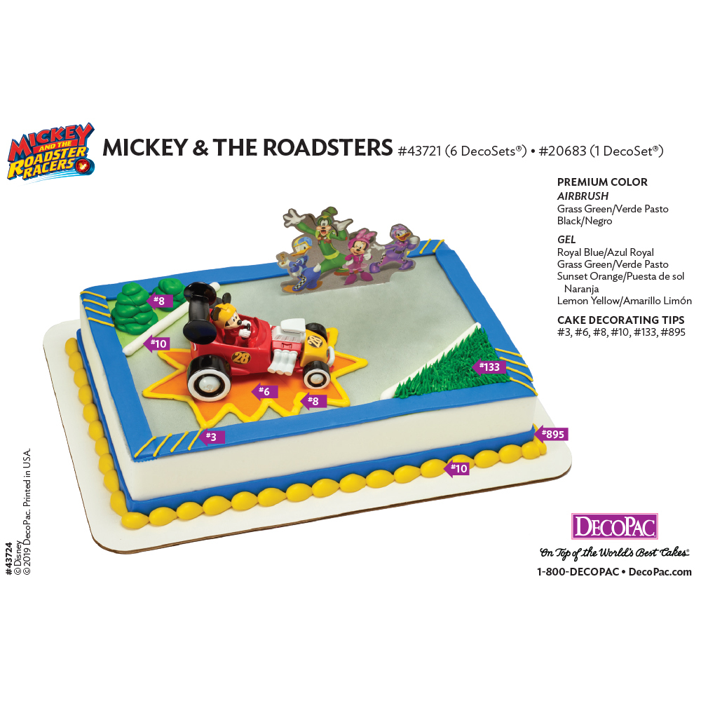 Mickey Mouse Mickey and the Roadsters Cake Decorating Instruction Card