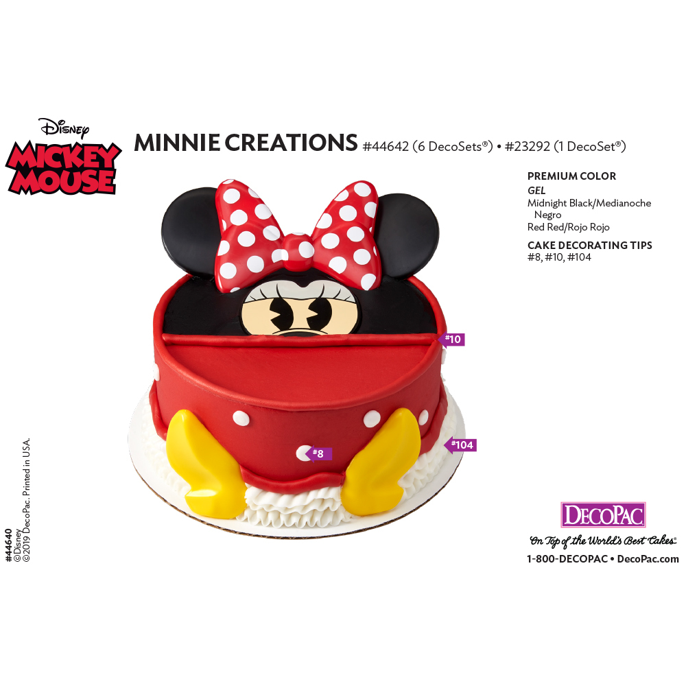 Minnie Mouse Creations Cake Decorating Instruction Card