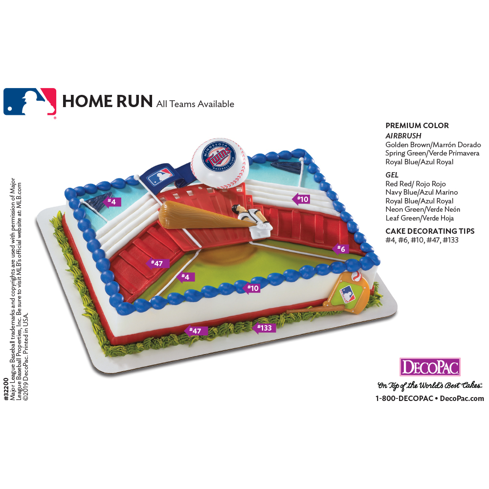 MLB® Home Run Cake Decorating Instruction Card