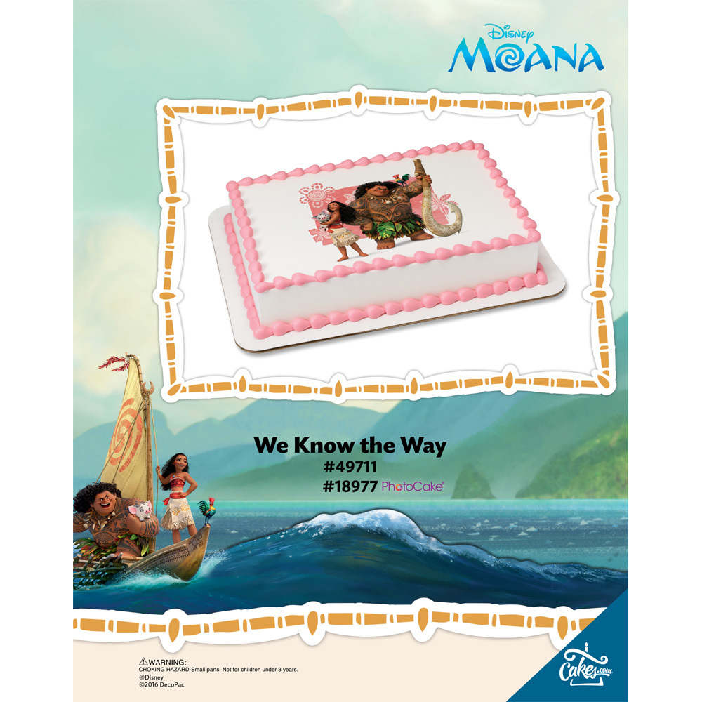 Moana We Know the Way Edibile Image®/PhotoCake® Enhanced Background The Magic of Cakes® Page