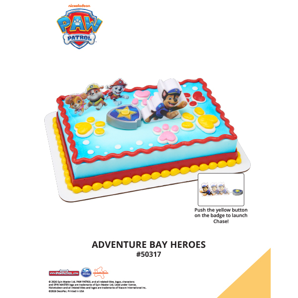 Paw Patrol Adventure Bay Heroes The Magic of Cakes® Icing Only Page