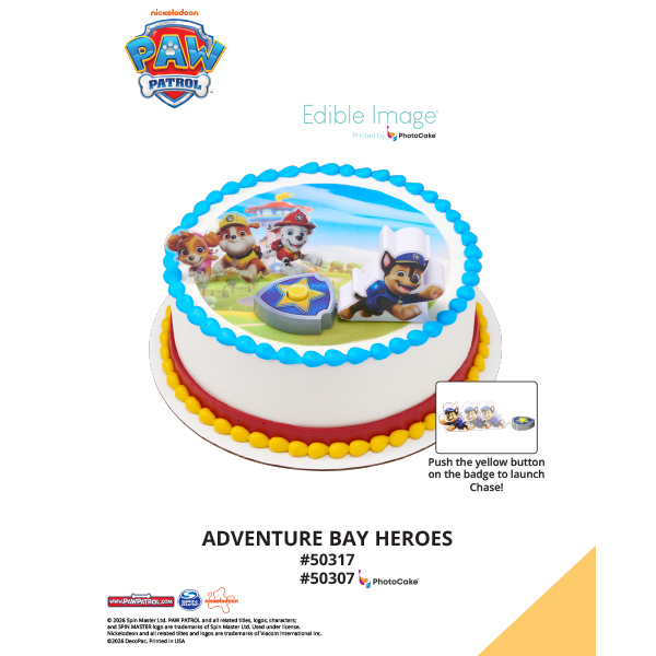 Paw Patrol Adventure Bay Heroes The Magic of Cakes® PhotoCake® Enhanced Round Background Page