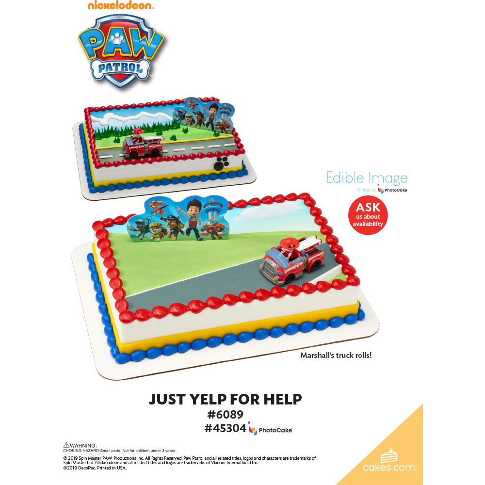 PAW Patrol™ Just Yelp for Help The Magic of Cakes® Page