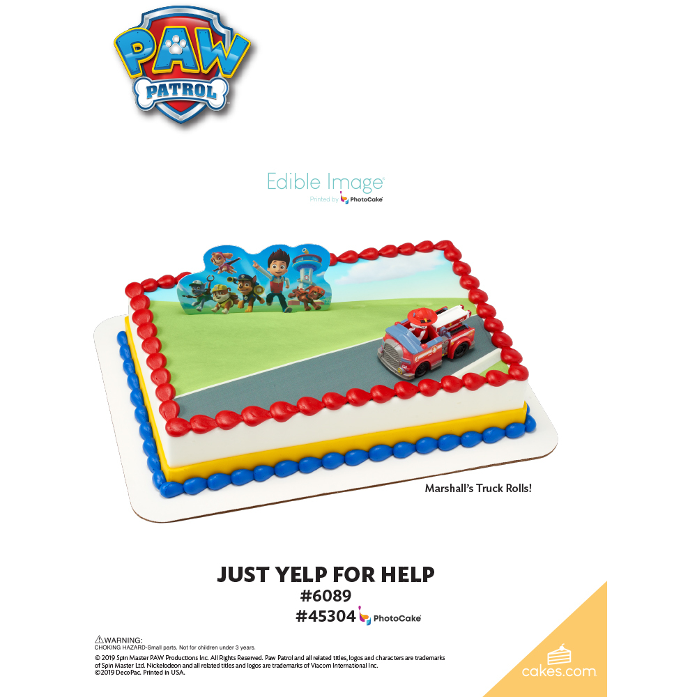 PAW Patrol™ Just Yelp for Help The Magic of Cakes® Page
