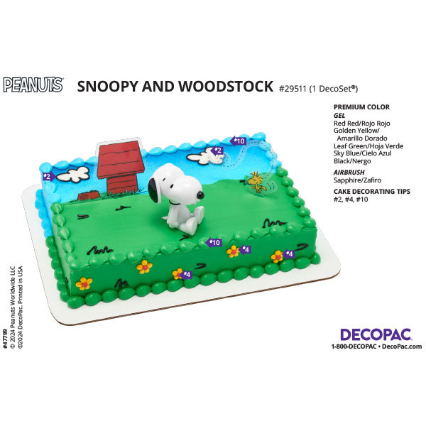 Peanuts® Snoopy® and Woodstock® Cake Decorating Instruction Card