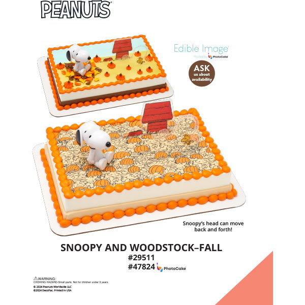Peanuts® Snoopy® and Woodstock® Fall The Magic of Cakes® PhotoCake® Enhanced Background and Icing Page