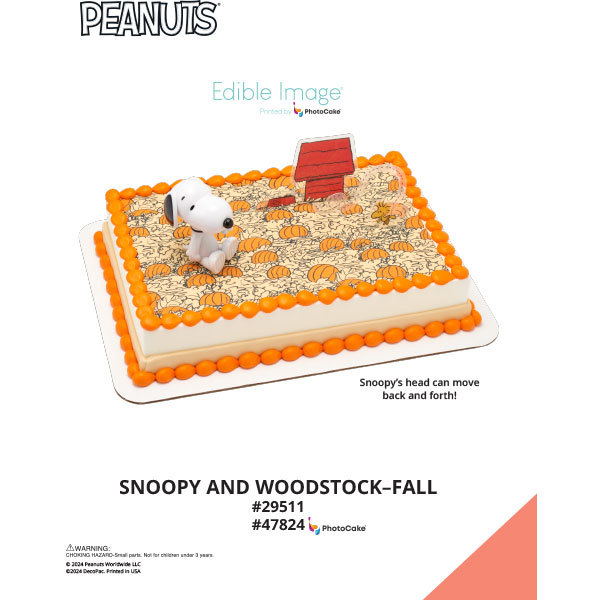 Peanuts® Snoopy® and Woodstock® Fall The Magic of Cakes® PhotoCake® Enhanced Background Page