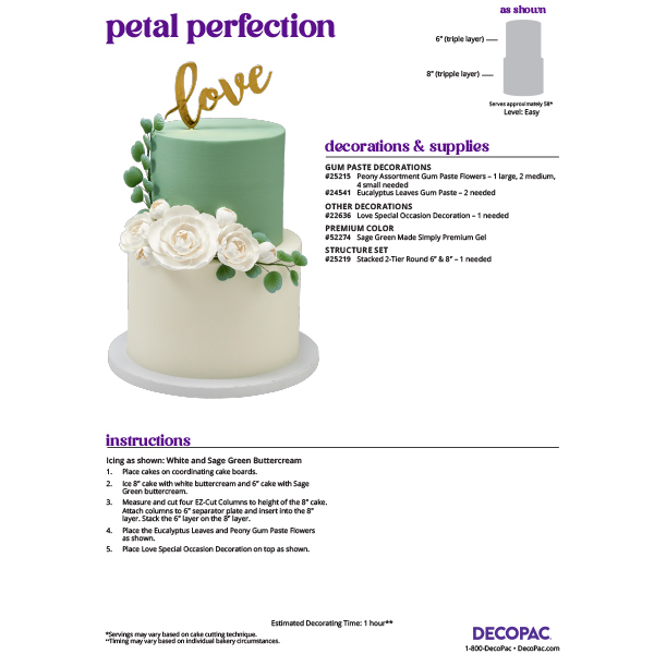 Petal Perfection Cake Decorating Instruction Card