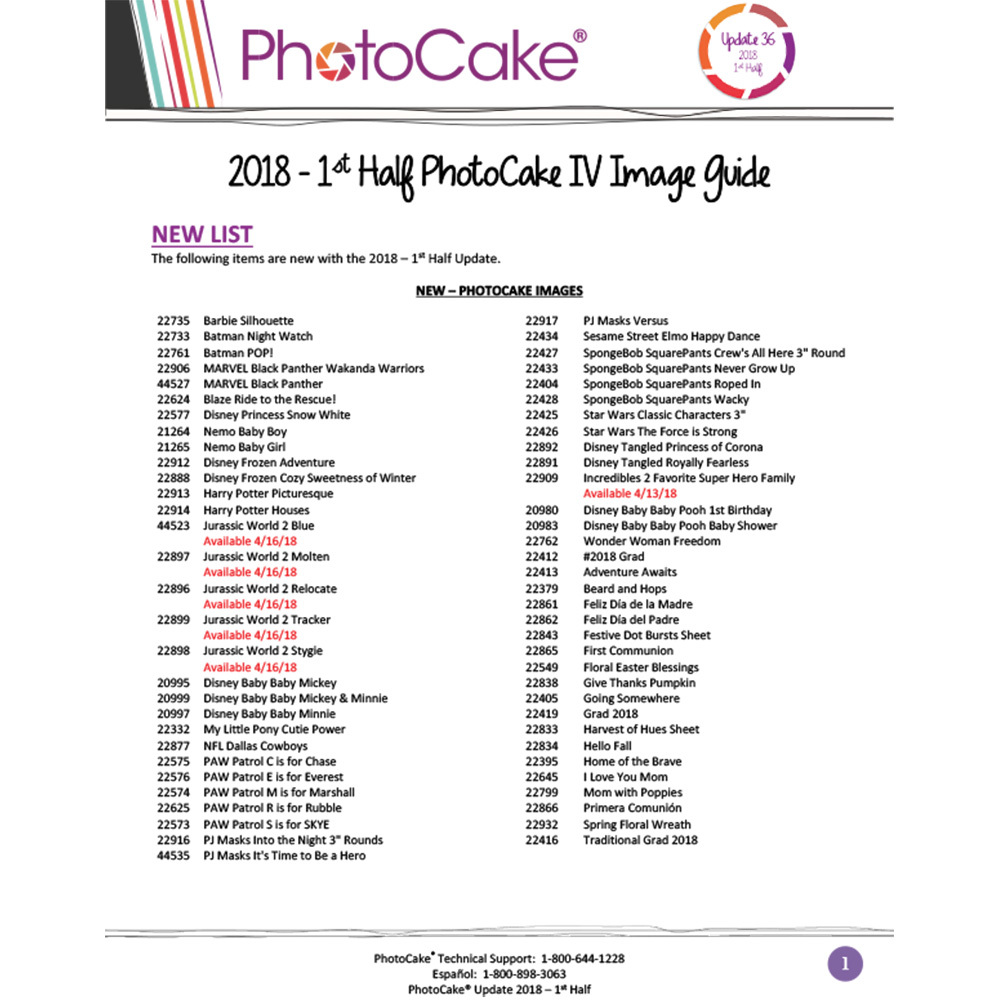 PhotoCake® IV Update 36 Enhancement Guide