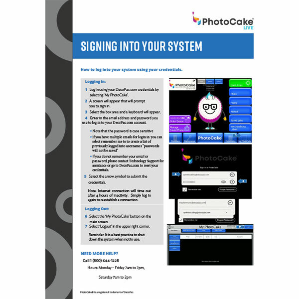 PhotoCake® LIVE - Login Instructions