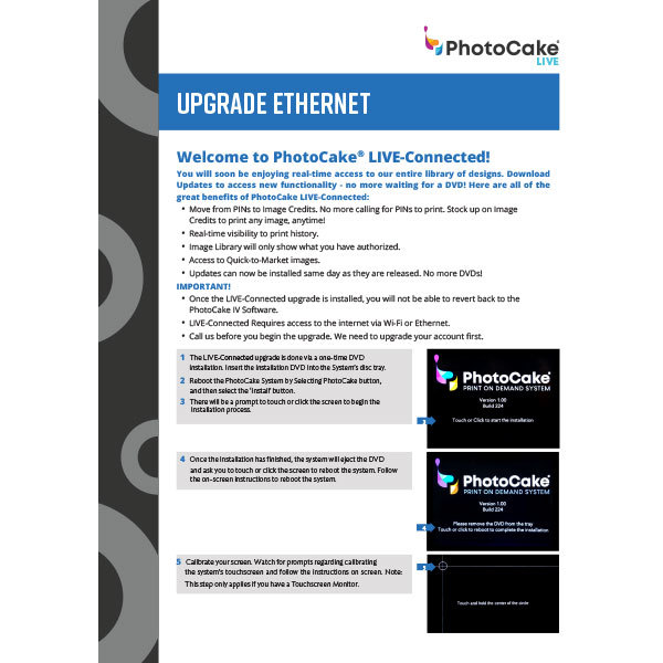 PhotoCake® LIVE - Upgrade Instructions - Ethernet