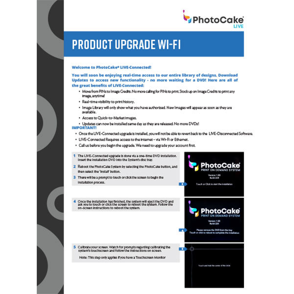 PhotoCake® LIVE - Upgrade Instructions - Wi-Fi Adapter