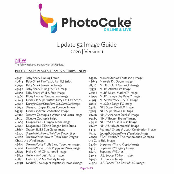 PhotoCake Online & LIVE Update 52 Image Guide