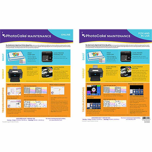 PhotoCake® Printer Maintenance Instructions – PCO, PCIV, and PC LIVE