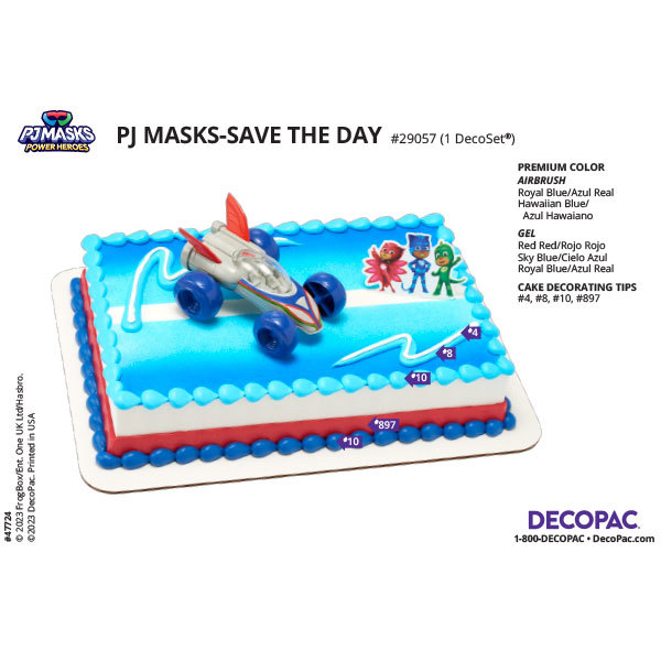PJ Masks Save The Day Cake Decorating Instruction Card