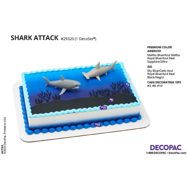 Shark Attack Cake Decoration Instruction Card