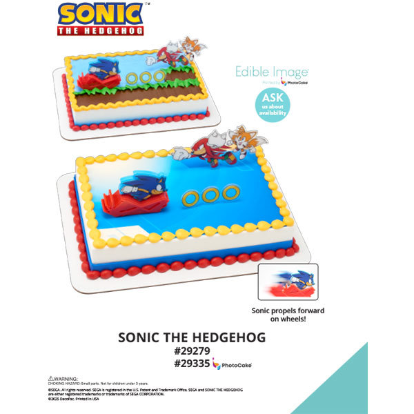 Sonic the Hedgehog™ Simplified Design The Magic of Cakes® PhotoCake® Enhanced Background and Icing Page