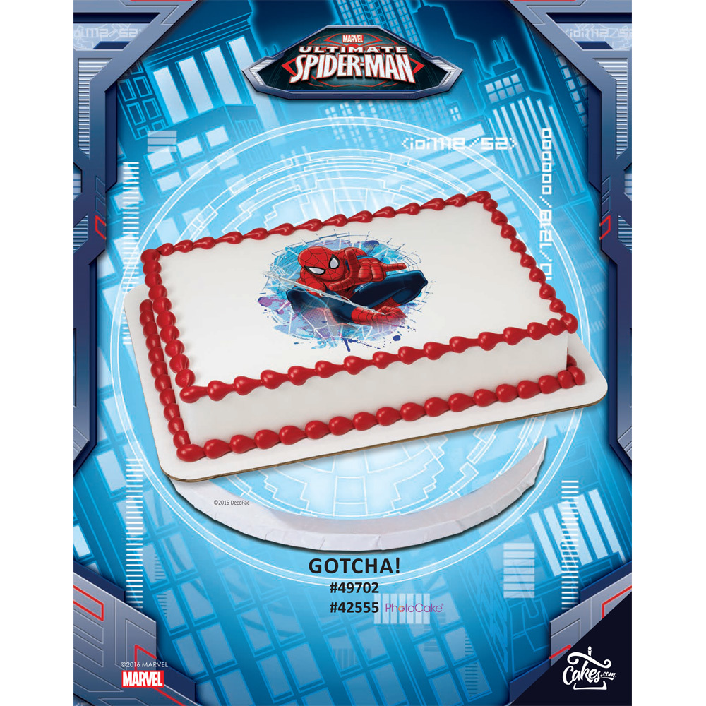 Spider-Man Gotcha! Edible Image®/PhotoCake® Image 1/4 Sheet The Magic Of Cakes® Page
