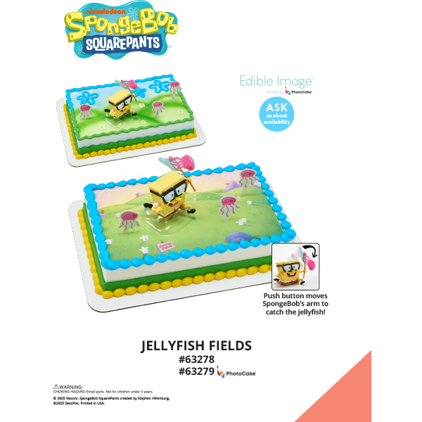 SpongeBob SquarePants Jellyfish Fields The Magic of Cakes® PhotoCake® Enhanced Background and Icing Page