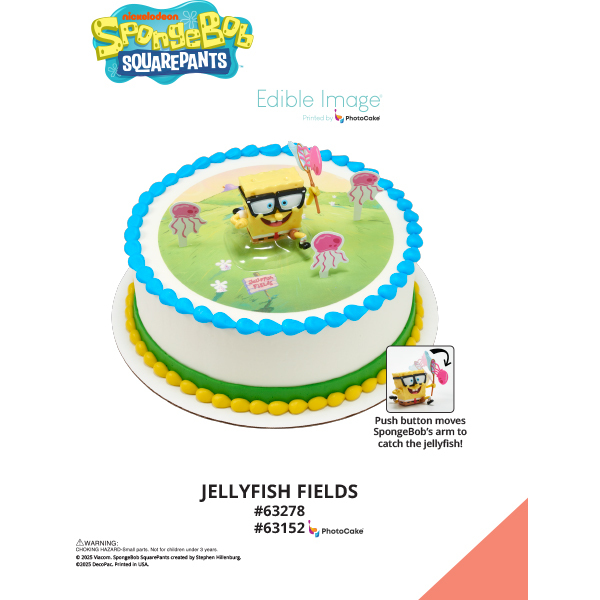 SpongeBob SquarePants Jellyfish Fields The Magic of Cakes® PhotoCake® Enhanced Round Background Page