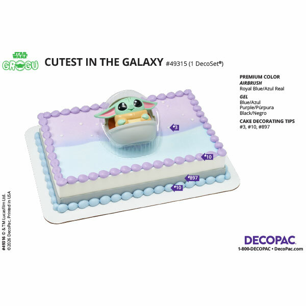 STAR WARS™ The Mandalorian Cutest in the Galaxy Cake Decorating Instruction Card