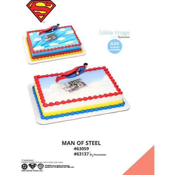 Superman™ Man of Steel The Magic of Cakes® PhotoCake® Enhanced Background and Icing Page