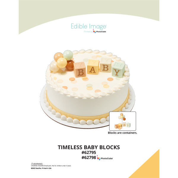 Timeless Baby Blocks The Magic of Cakes® PhotoCake® Enhanced Round Background Page