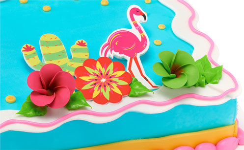 Flamingo Square Cake